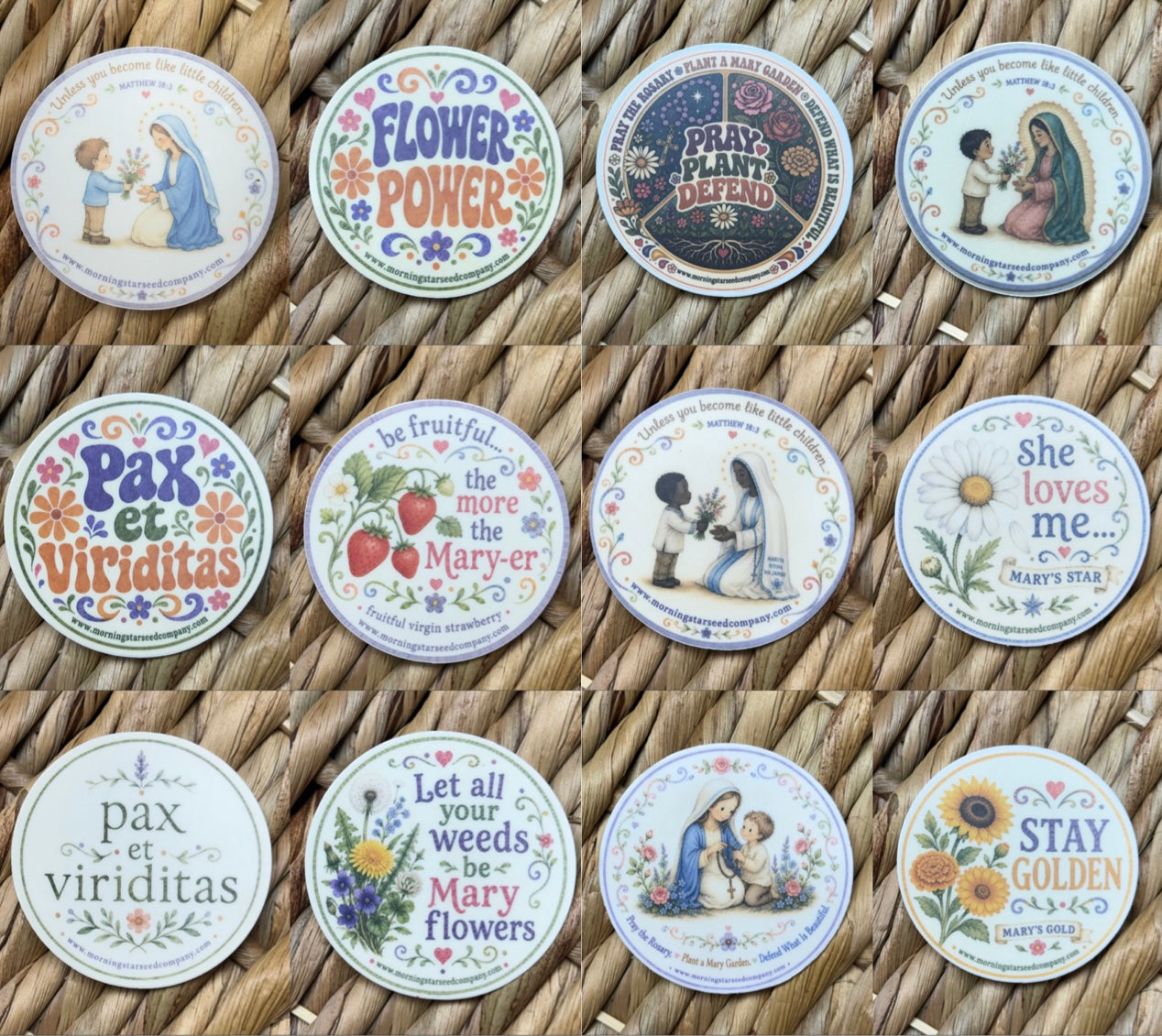 Details

﻿﻿2.5" round vinyl sticker
﻿﻿Durable, weather-resistant vinyl
﻿﻿Matte finish
﻿﻿Water- and scratch-resistant
﻿﻿Ideal for water bottles, laptops, journals, notebooks, planners, seed storage, and garden tools
﻿﻿Designed to inspire prayer, beauty, and childlike faith wherever it's placed