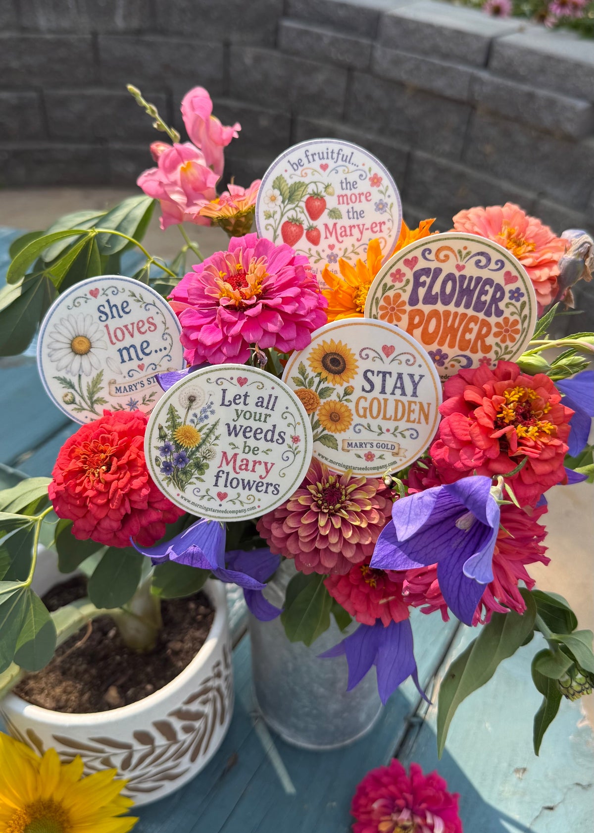 Catholic Garden-Inspired Vinyl Sticker Waterproof Floral Sticker for Water Bottles, Car windows, Tumbler & Laptops