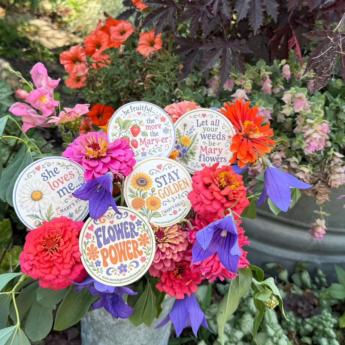 Catholic Garden-Inspired Vinyl Sticker Waterproof Floral Sticker for Water Bottles, Car windows, Tumbler & Laptops