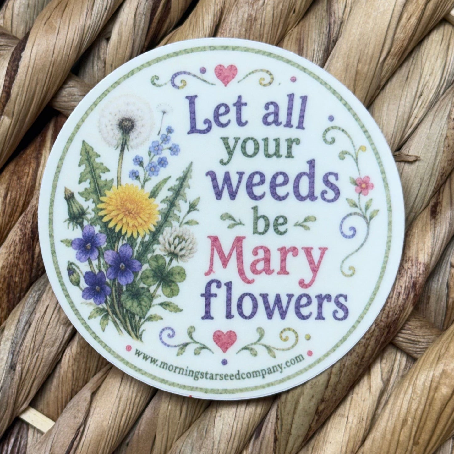 Catholic Garden-Inspired Vinyl Sticker Waterproof Floral Sticker for Water Bottles, Car windows, Tumbler & Laptops
